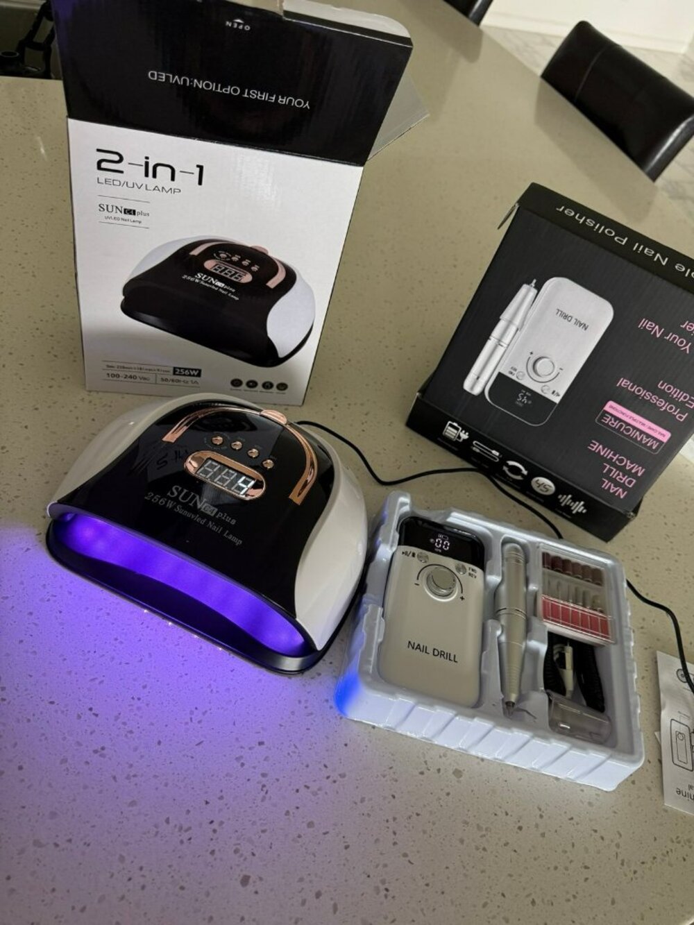 Professional SET 45000 NAIL DRILL + UVD NAIL LAMP NAIL LIGHT BUNDLE
